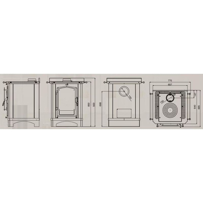 Stufa a legna LINCAR Ravenna – 8,3 kW